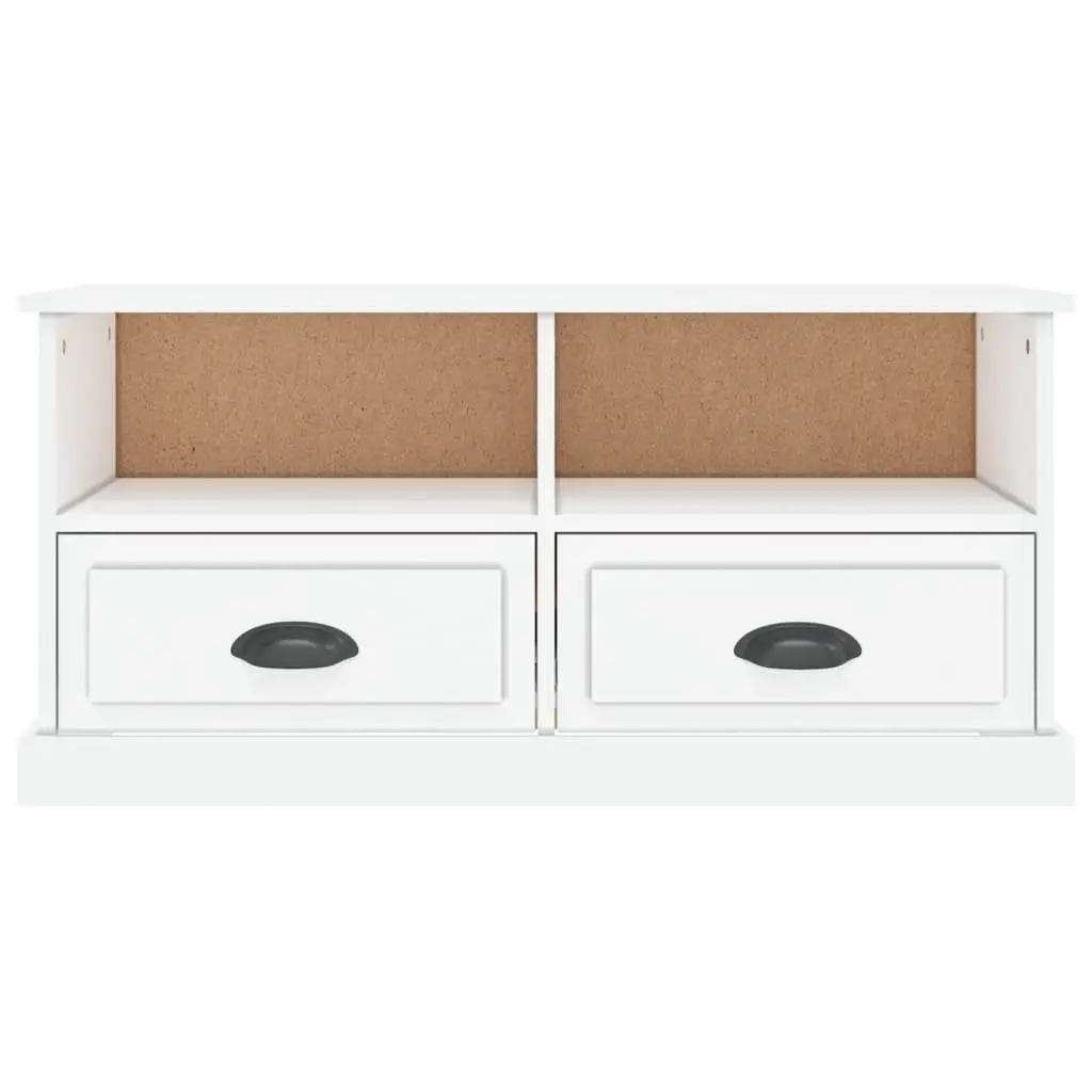 High Gloss White TV Cabinet with Ample Storage