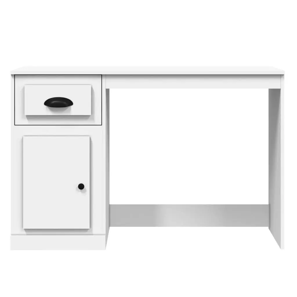 White Desk 115x50x75cm with Drawer Storage Compartment for Study Office Workspace