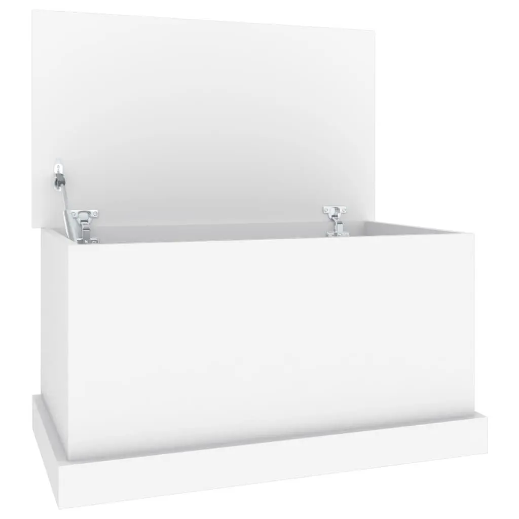 Storage Box White Engineered Wood Hinged Lid Organizer Chest 70 x 40 x 38 cm