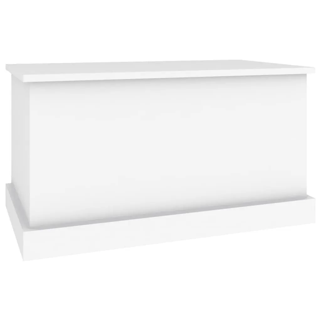 Storage Box White Engineered Wood Hinged Lid Organizer Chest 70 x 40 x 38 cm