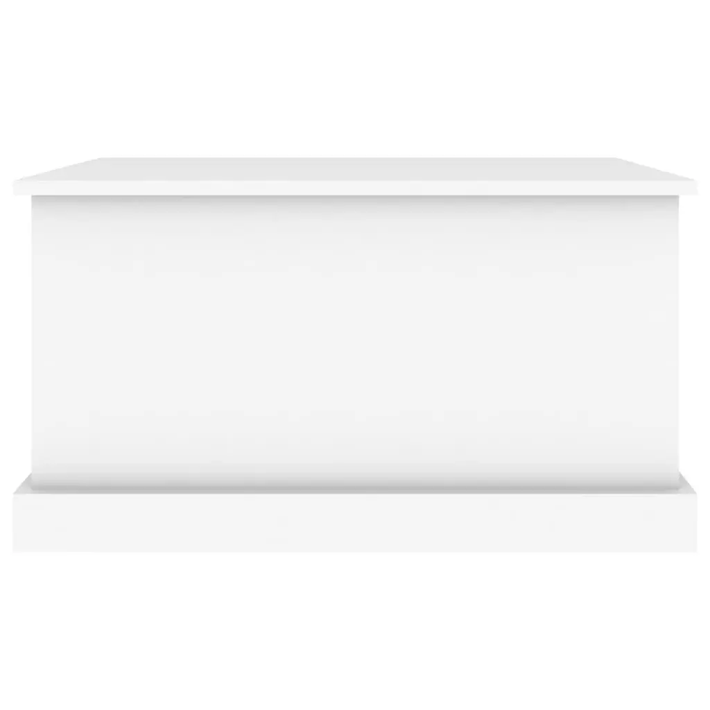 Storage Box White Engineered Wood Hinged Lid Organizer Chest 70 x 40 x 38 cm
