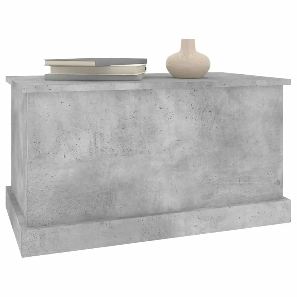 Storage Box Grey 70x40x38 cm Engineered Wood Hinged Lid Organiser