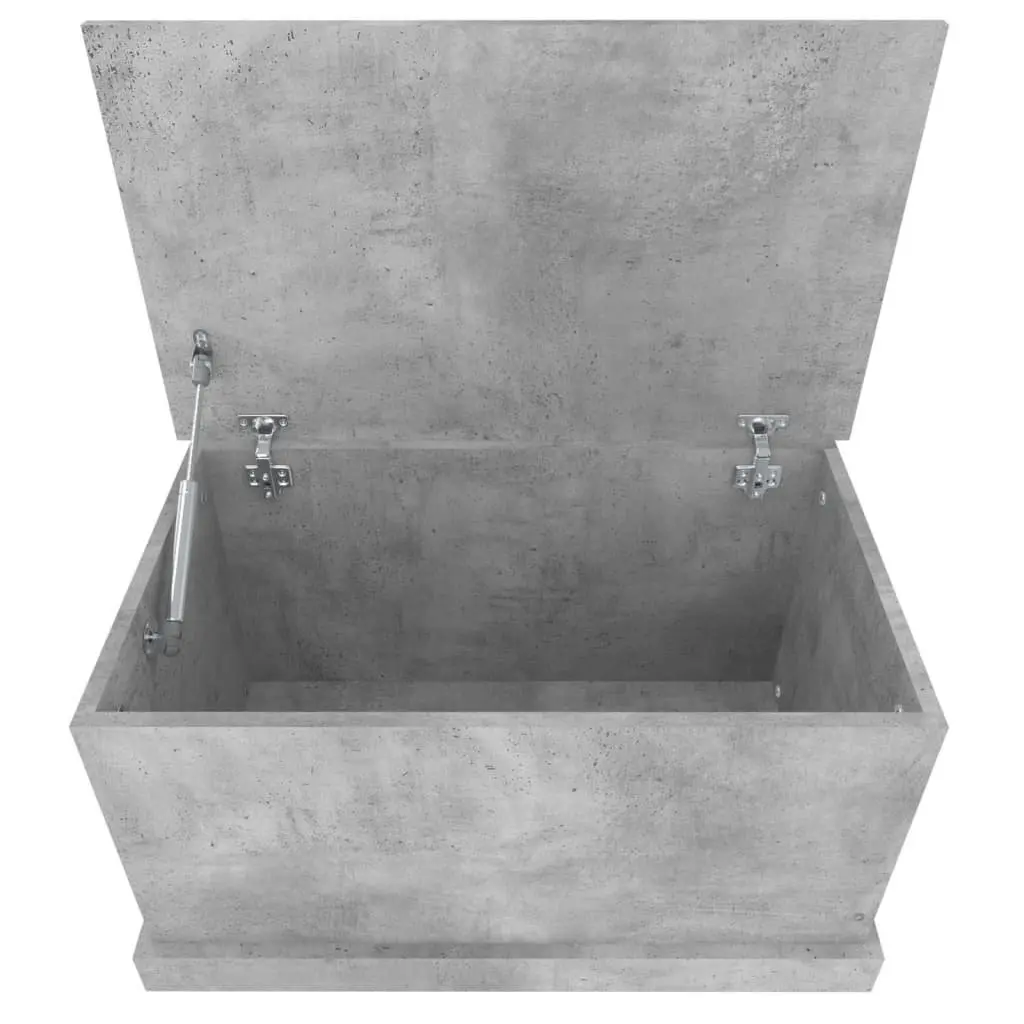 Storage Box Grey 70x40x38 cm Engineered Wood Hinged Lid Organiser