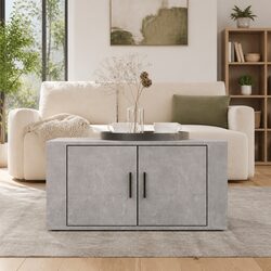 Coffee Table with Storage, Grey Engineered Wood Finish