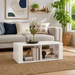 White Coffee Table with Storage Solutions
