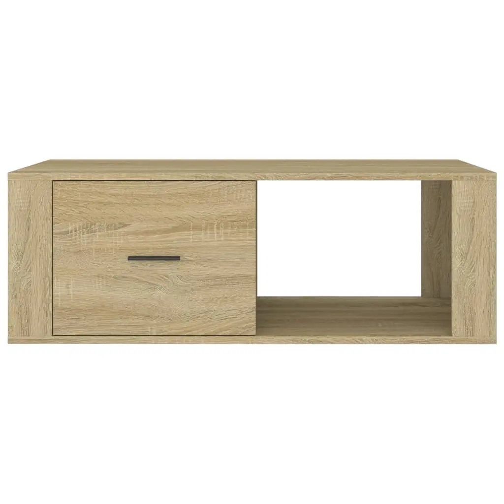 Coffee Table Brown Engineered Wood 1 Drawer 1 Open Compartment