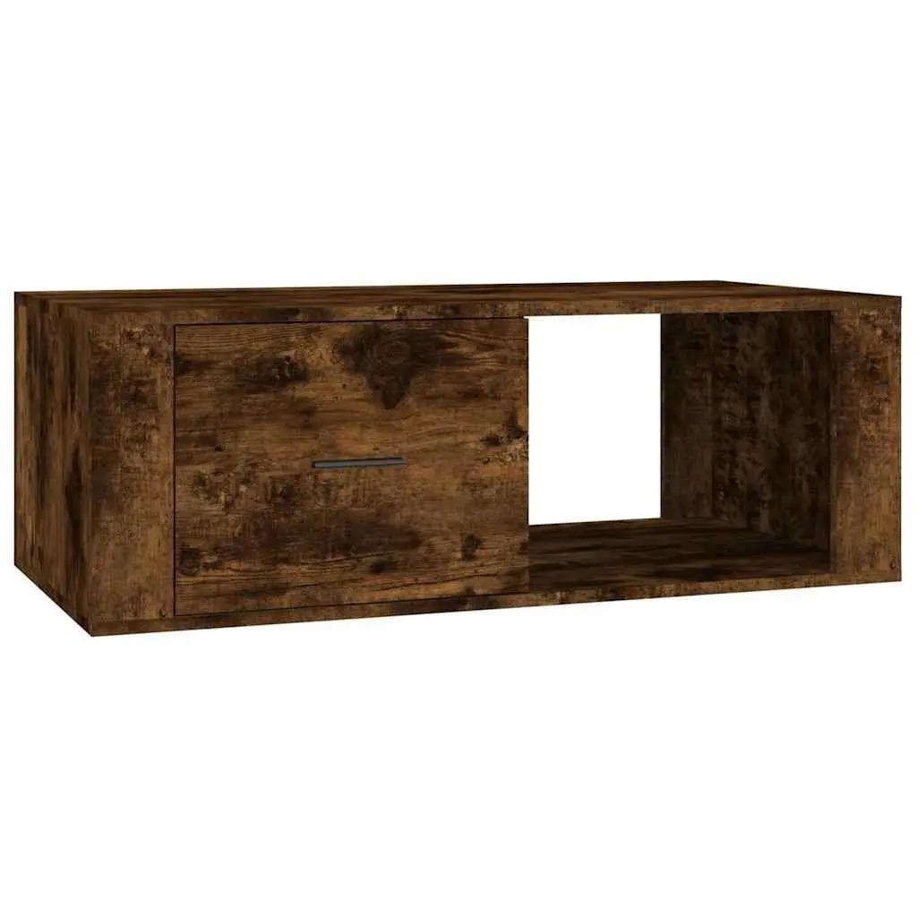 Coffee Table Brown Engineered Wood 1 Drawer 1 Open Compartment