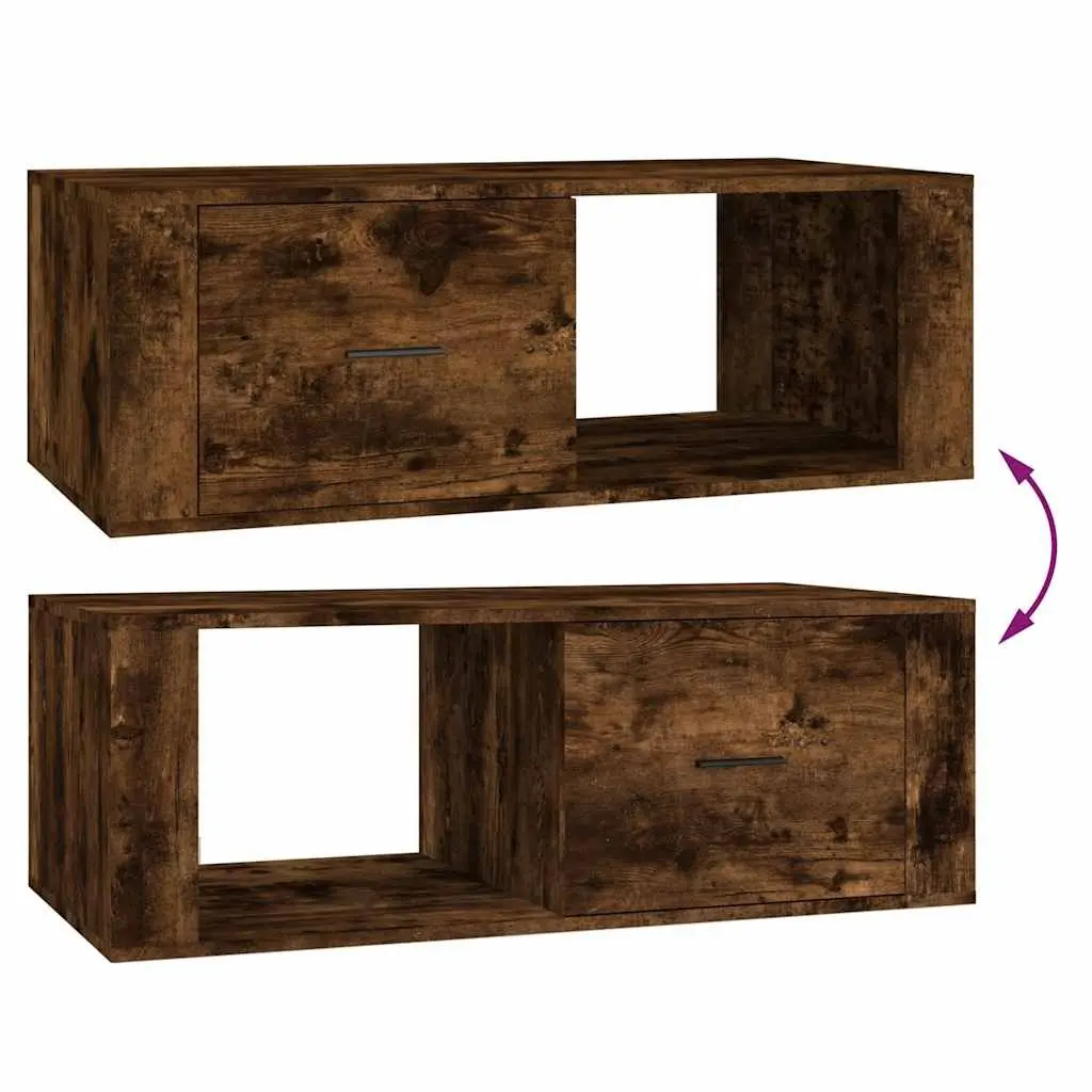 Coffee Table Brown Engineered Wood 1 Drawer 1 Open Compartment