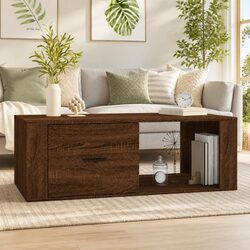 Coffee Table Brown Oak Engineered Wood Living Room Accent Sofa Side Table