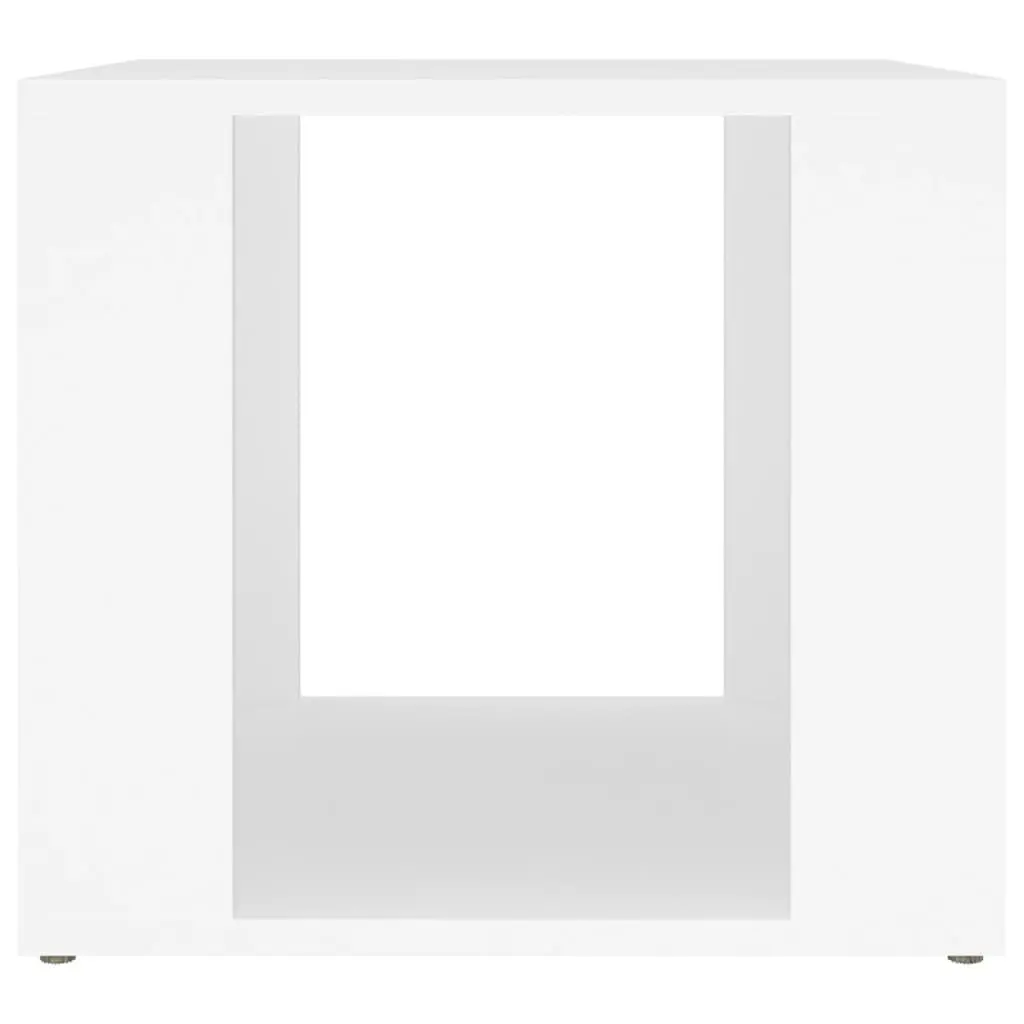 Bedside Table White Storage Nightstand Engineered Wood Bedroom Side Cabinet