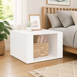 White Nightstand with Storage