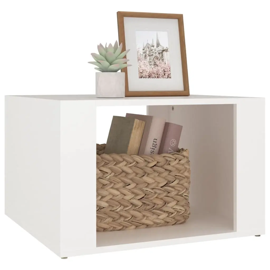 White Nightstand Storage Bedside Table with Top Surface for Bedroom or Living Room