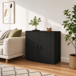 Black Sideboard 80x33x70 cm for Storage Solutions