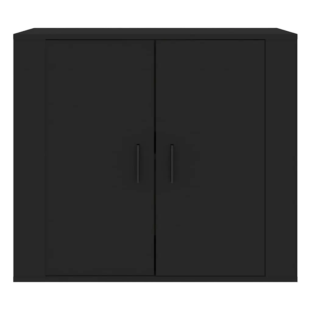 Black Storage Cabinet Sideboard Engineered Wood 80x33x70 cm with Doors