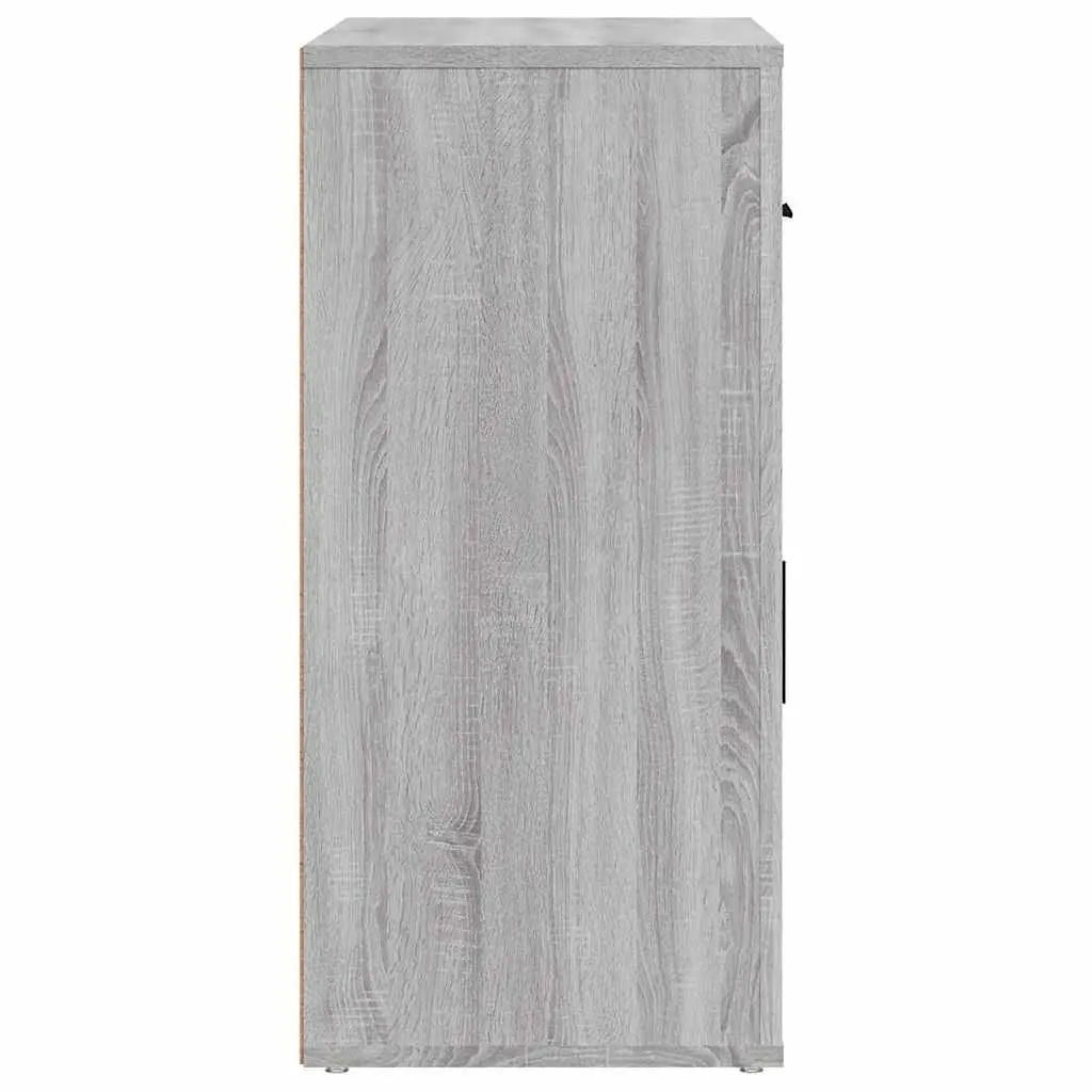 Grey Storage Sideboard Cabinet 80x33x70cm Engineered Wood Multiple Drawers Doors