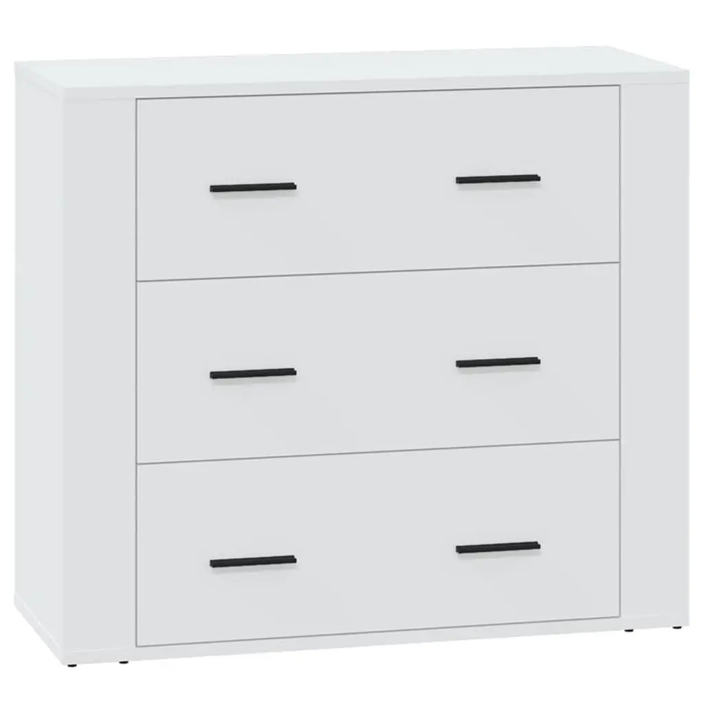 Sideboard Cabinet White 80x33x70cm Engineered Wood 3 Drawers