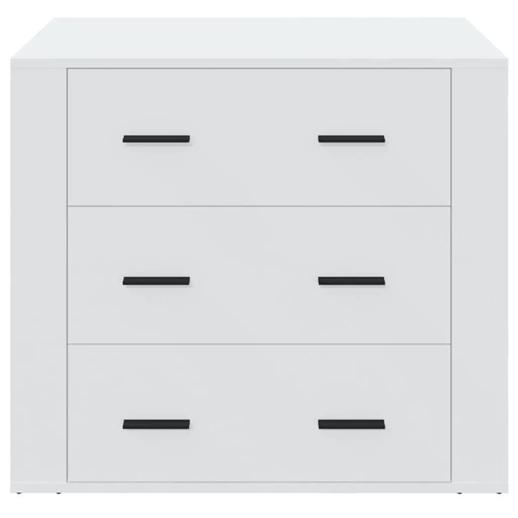 Sideboard Cabinet White 80x33x70cm Engineered Wood 3 Drawers