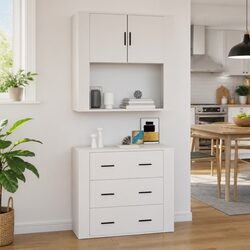 Compact Wall-Mounted Cabinet 80x33x80 cm in White