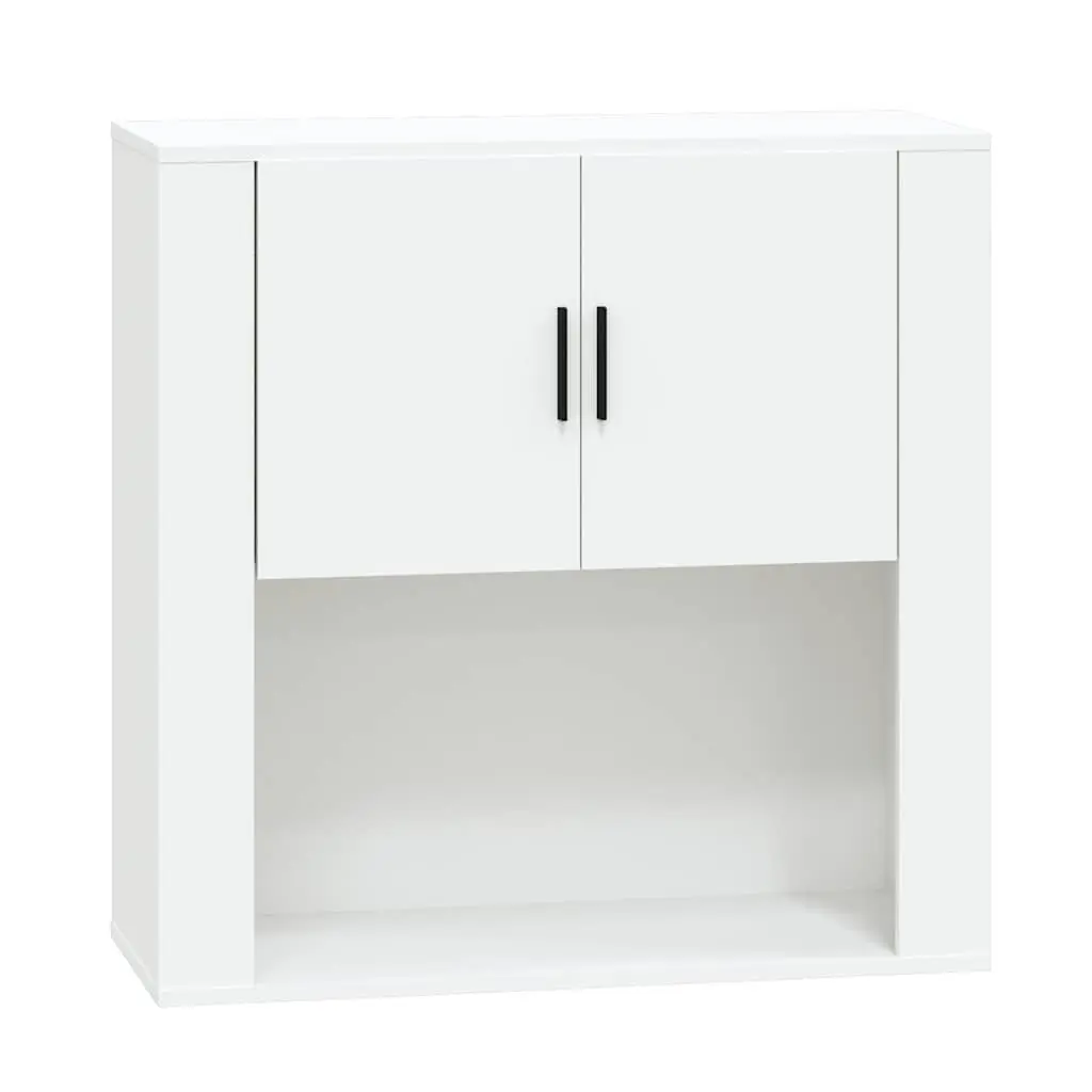 Engineered Wood Wall Cabinet 80x33x80cm White Storage Organiser Mounted