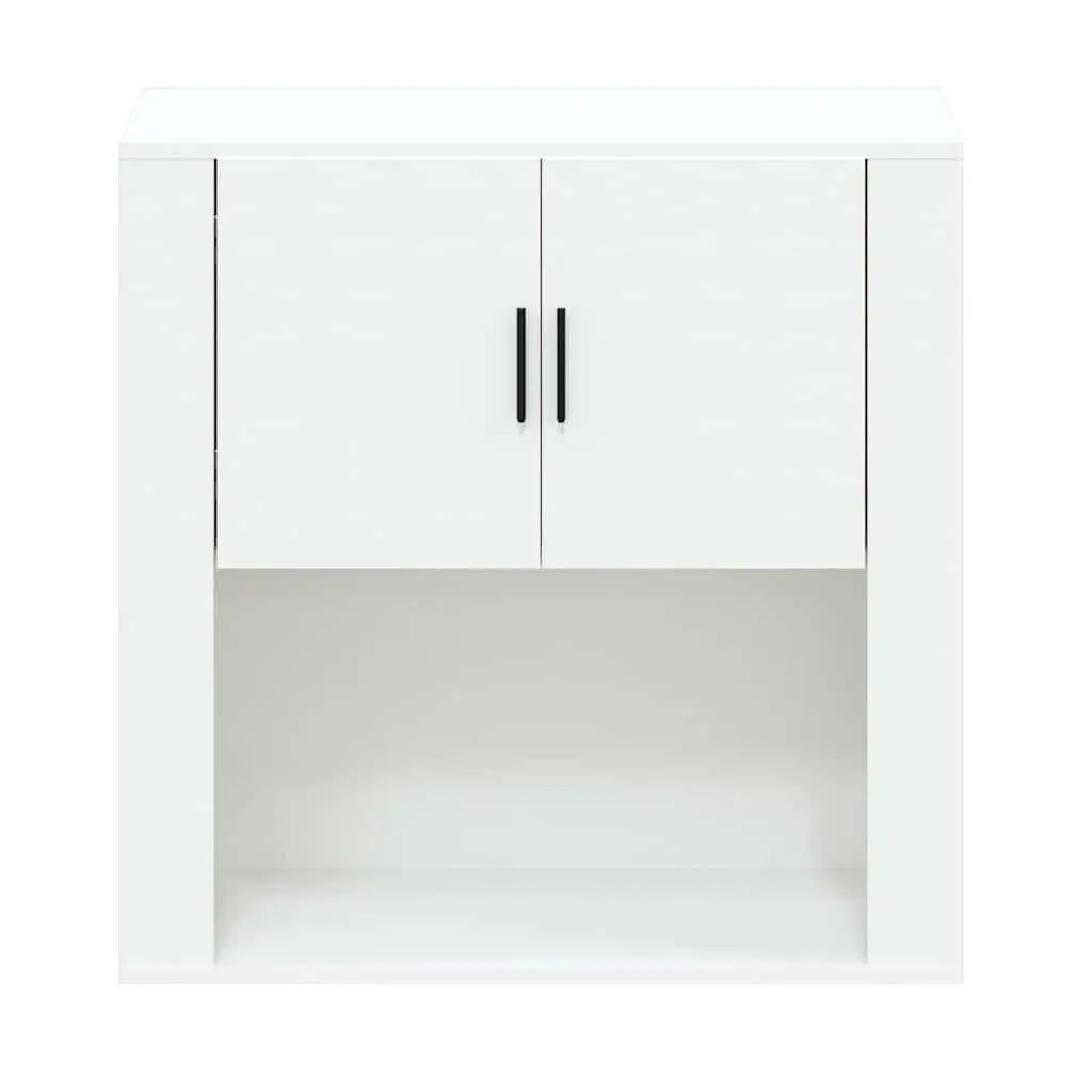 Engineered Wood Wall Cabinet 80x33x80cm White Storage Organiser Mounted