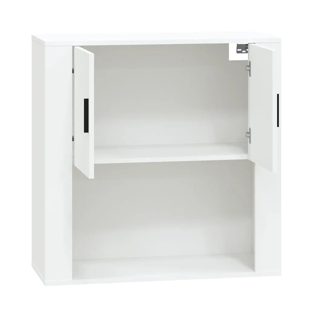 Engineered Wood Wall Cabinet 80x33x80cm White Storage Organiser Mounted
