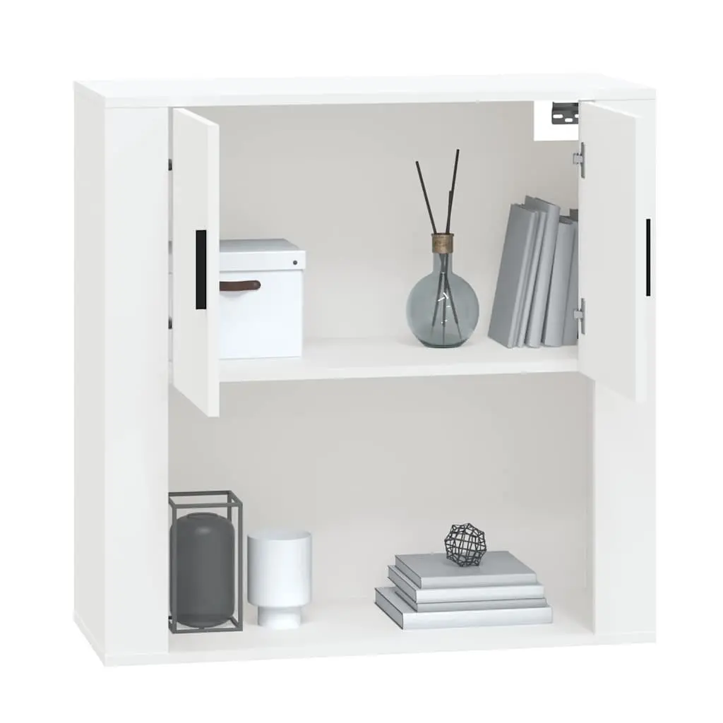Engineered Wood Wall Cabinet 80x33x80cm White Storage Organiser Mounted