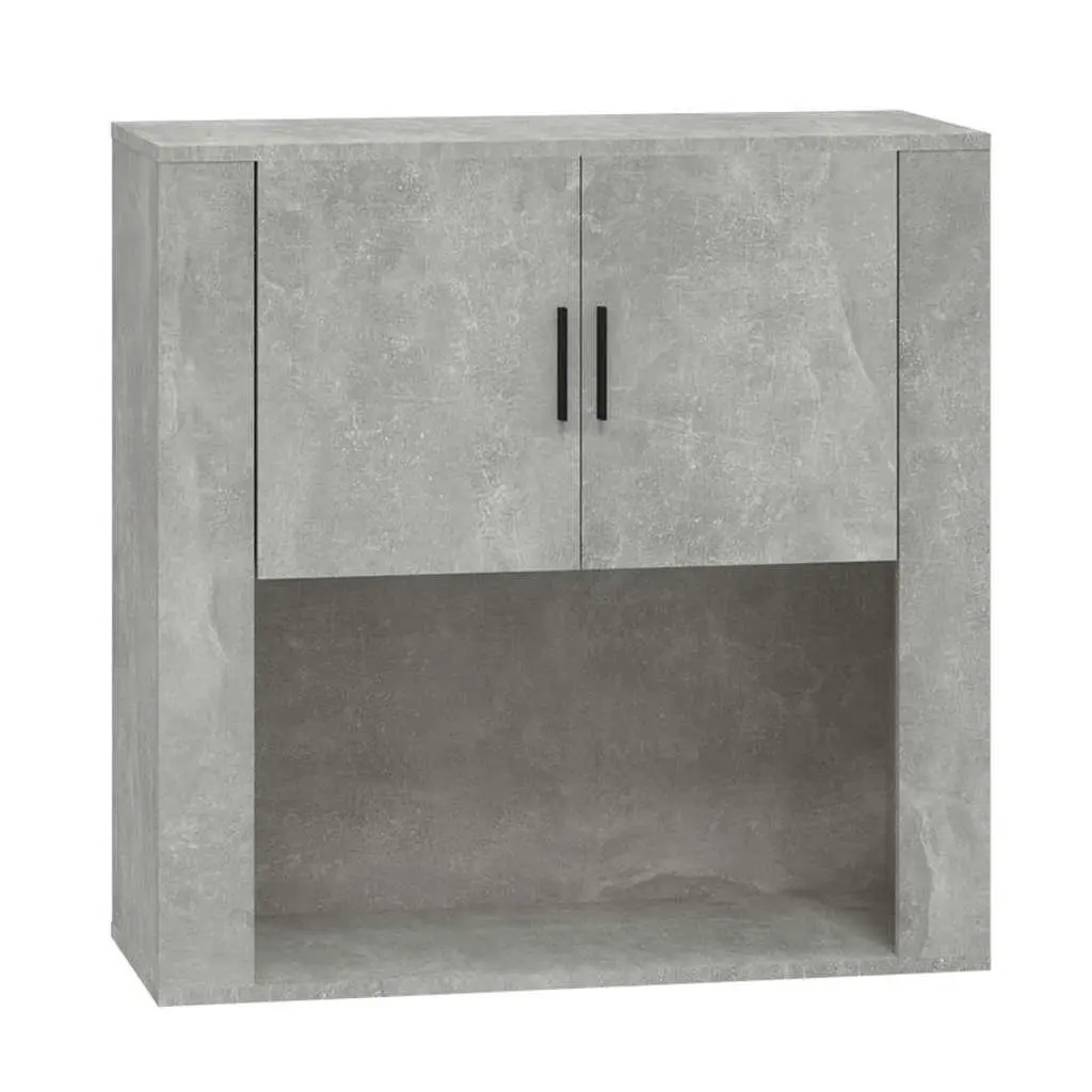 Wall Cabinet Grey Engineered Wood 80x33x80 cm Wall-mounted Storage Organiser