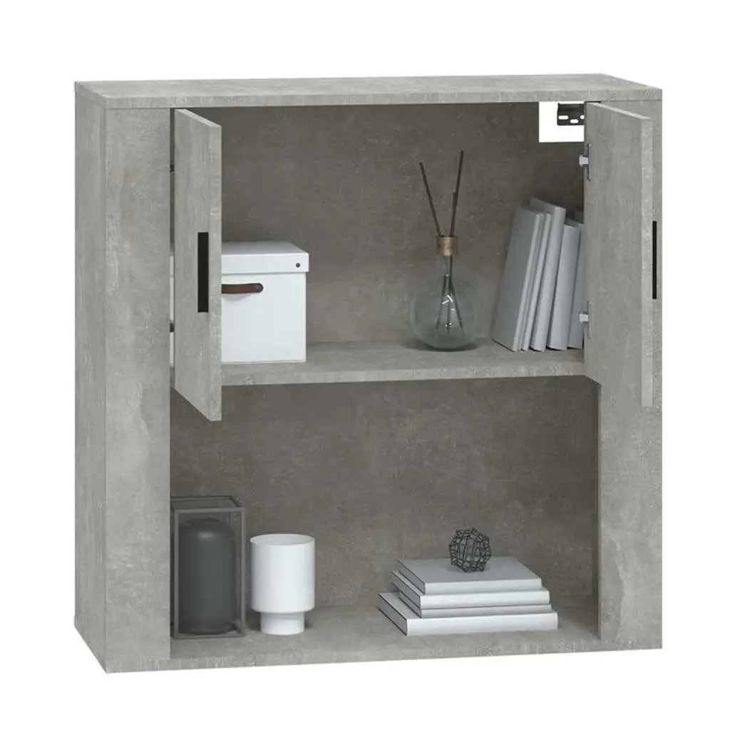 Wall Cabinet Grey Engineered Wood 80x33x80 cm Wall-mounted Storage Organiser