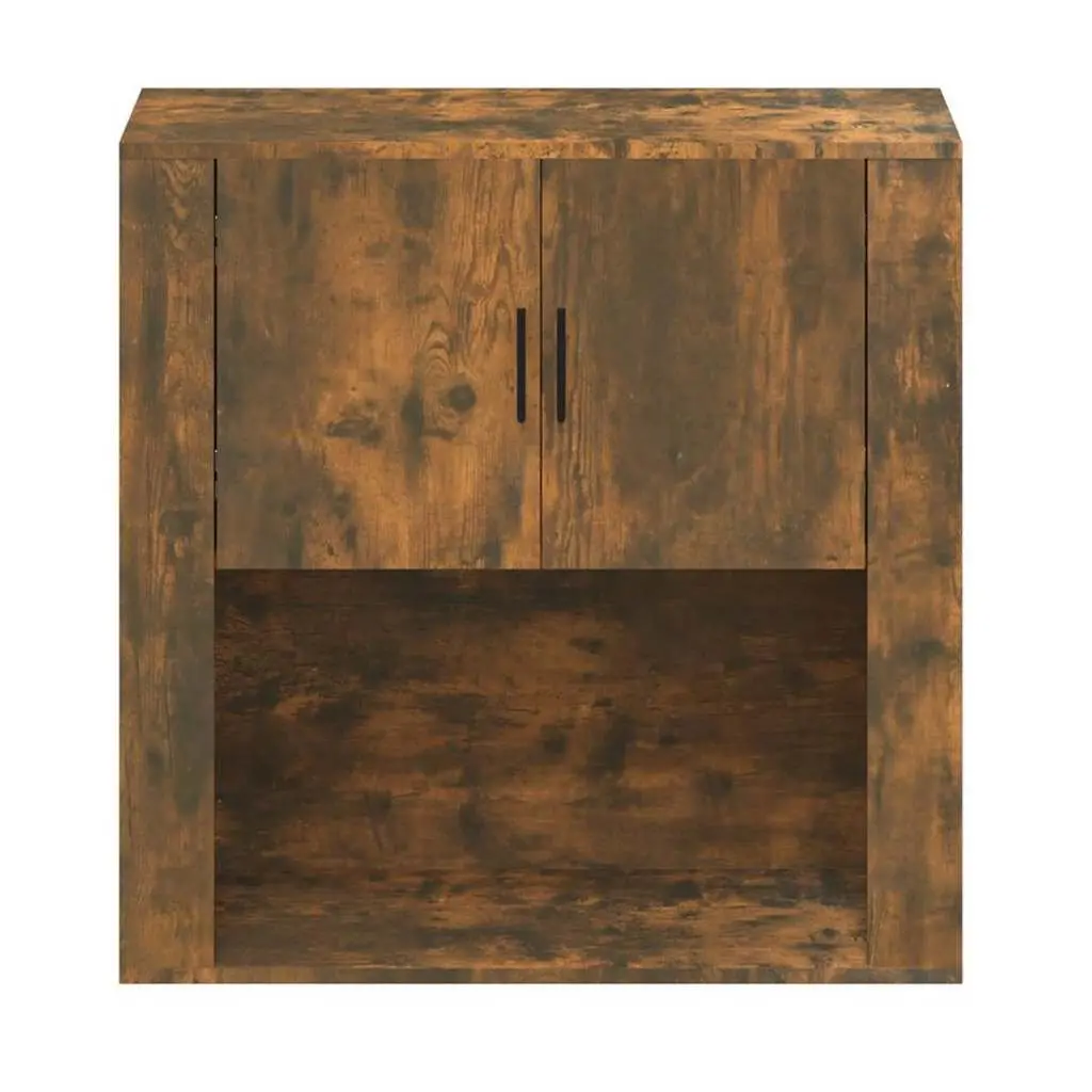Wall Cabinet Hanging Storage Smoked Oak Engineered Wood 80x33x80 cm Organiser