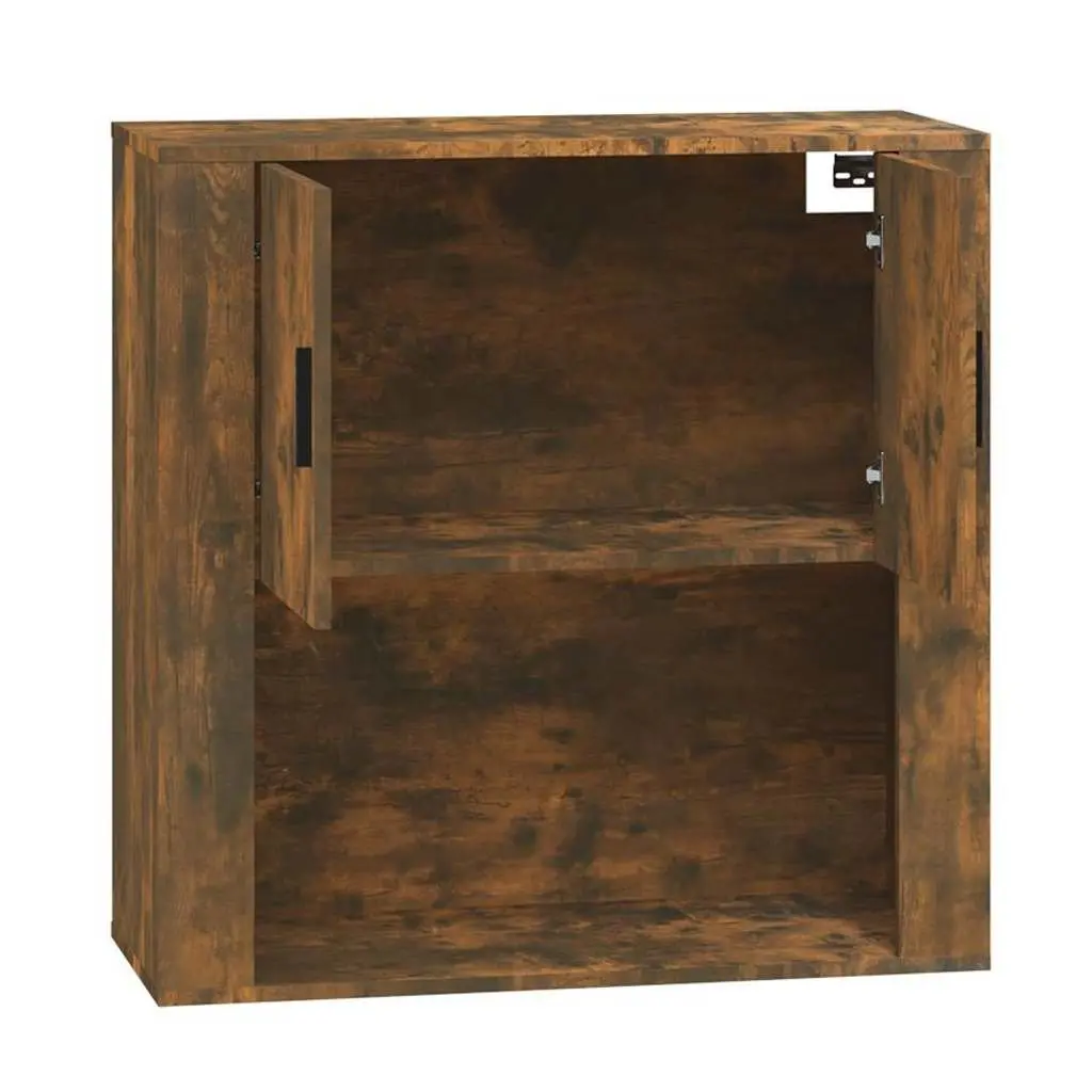 Wall Cabinet Hanging Storage Smoked Oak Engineered Wood 80x33x80 cm Organiser