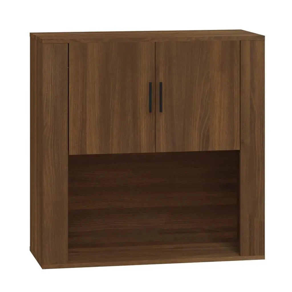 Wall Cabinet Brown Oak 80x33x80 cm Engineered Wood Wall-mounted Storage Organiser