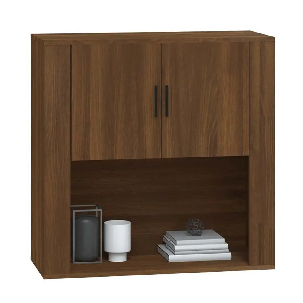 Wall Cabinet Brown Oak 80x33x80 cm Engineered Wood Wall-mounted Storage Organiser