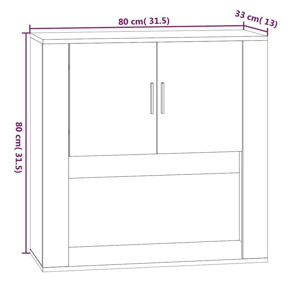 Wall Cabinet Brown Oak 80x33x80 cm Engineered Wood Wall-mounted Storage Organiser