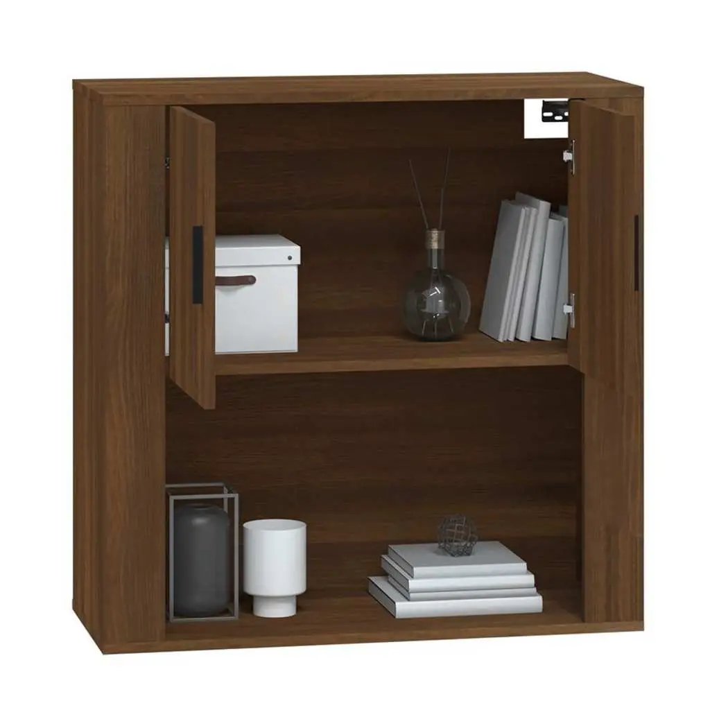 Wall Cabinet Brown Oak 80x33x80 cm Engineered Wood Wall-mounted Storage Organiser