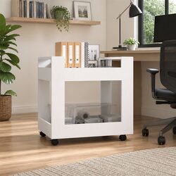 White Desk Trolley with Casters