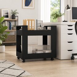Black Desk Trolley with Easy Mobility