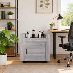 Grey Office Storage Trolley with Wheels