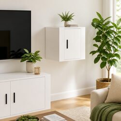 Compact Wall Mounted TV Cabinet in White for Modern Homes