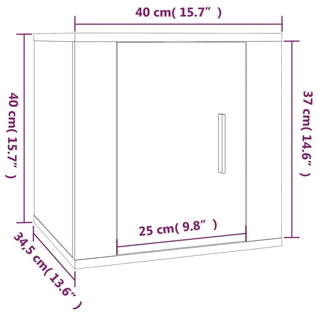 Wall Mounted TV Cabinet White 40x34.5x40cm Floating Media Storage Unit