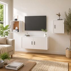 Compact Wall Mounted TV Cabinet White 40x34.5x40cm