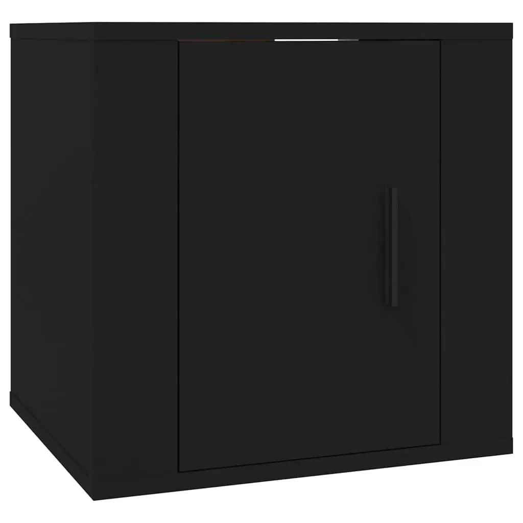 Wall Mounted TV Cabinet Black Storage Unit Media Display Shelves Home Furniture