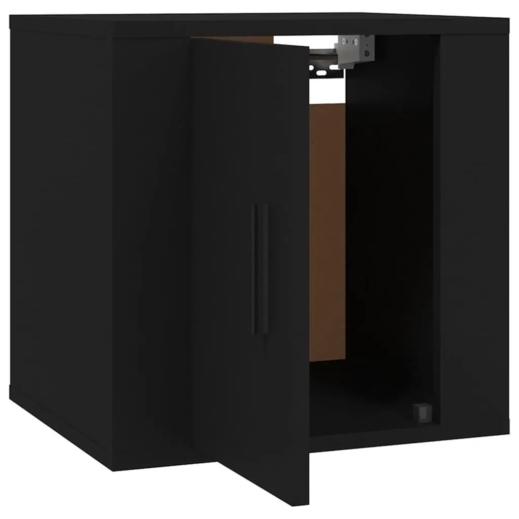 Wall Mounted TV Cabinet Black Storage Unit Media Display Shelves Home Furniture