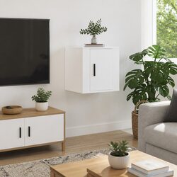 Compact Wall Mounted TV Cabinet in White 40x34.5x40cm