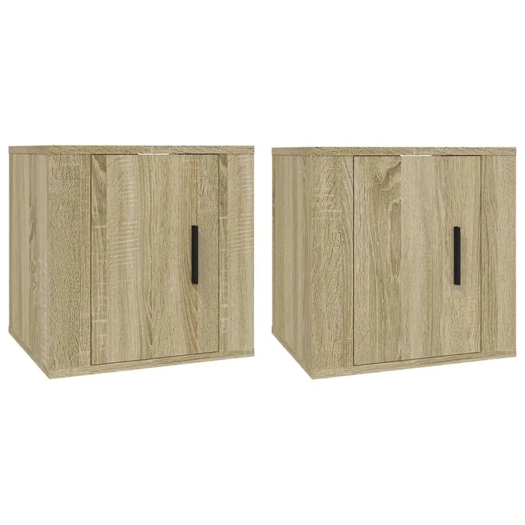 Wall Mounted TV Cabinet Brown Engineered Wood Storage Unit 40x34.5x40cm
