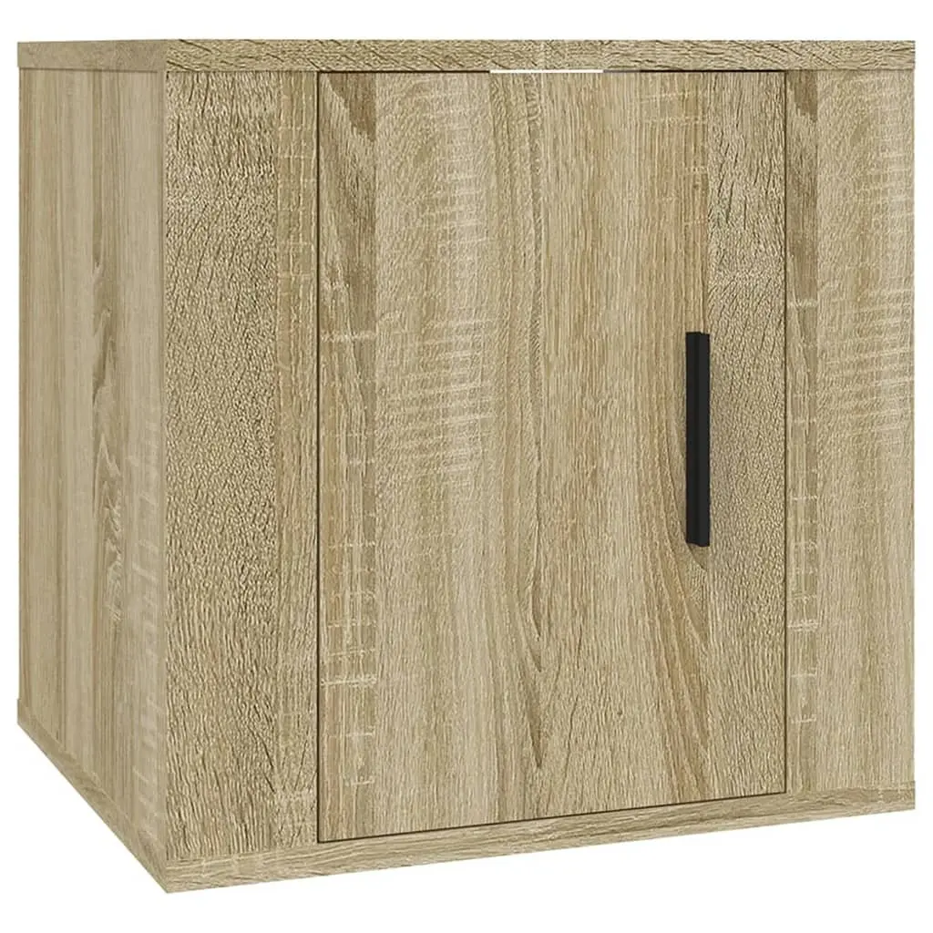 Wall Mounted TV Cabinet Brown Engineered Wood Storage Unit 40x34.5x40cm