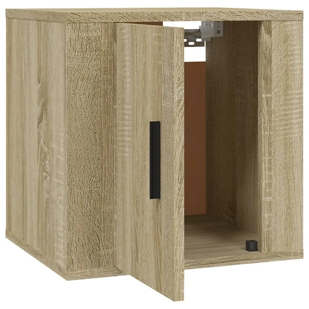 Wall Mounted TV Cabinet Brown Engineered Wood Storage Unit 40x34.5x40cm