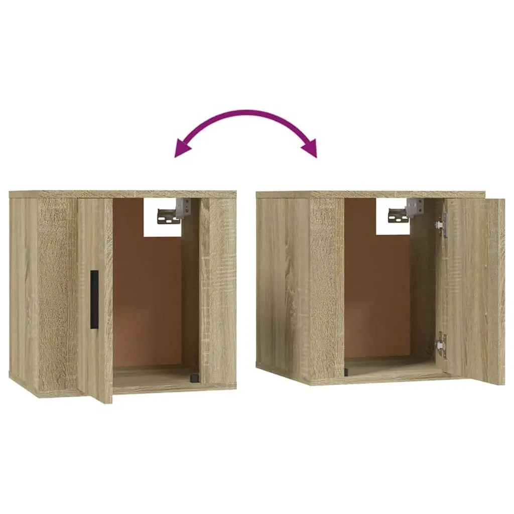 Wall Mounted TV Cabinet Brown Engineered Wood Storage Unit 40x34.5x40cm