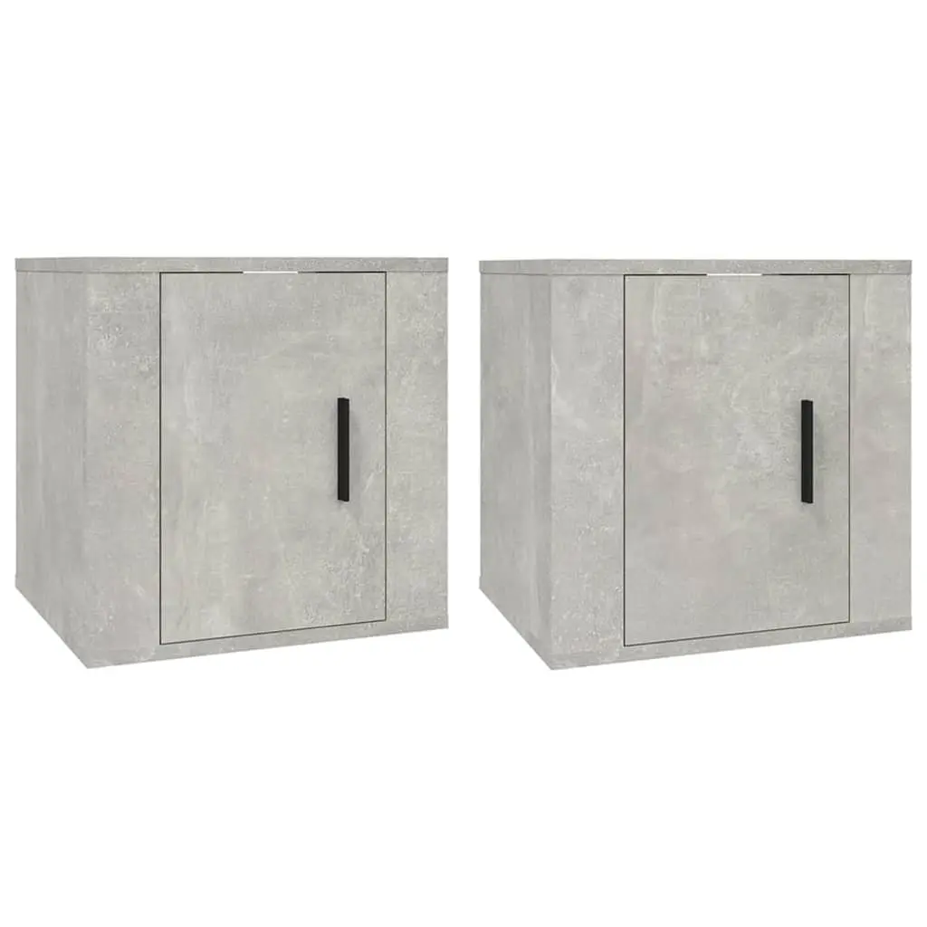 Grey Concrete 40x34.5x40cm Wall Mounted Storage Unit TV Cabinet Organiser