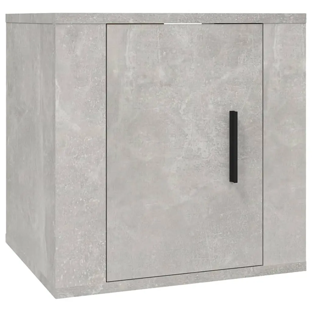 Grey Concrete 40x34.5x40cm Wall Mounted Storage Unit TV Cabinet Organiser