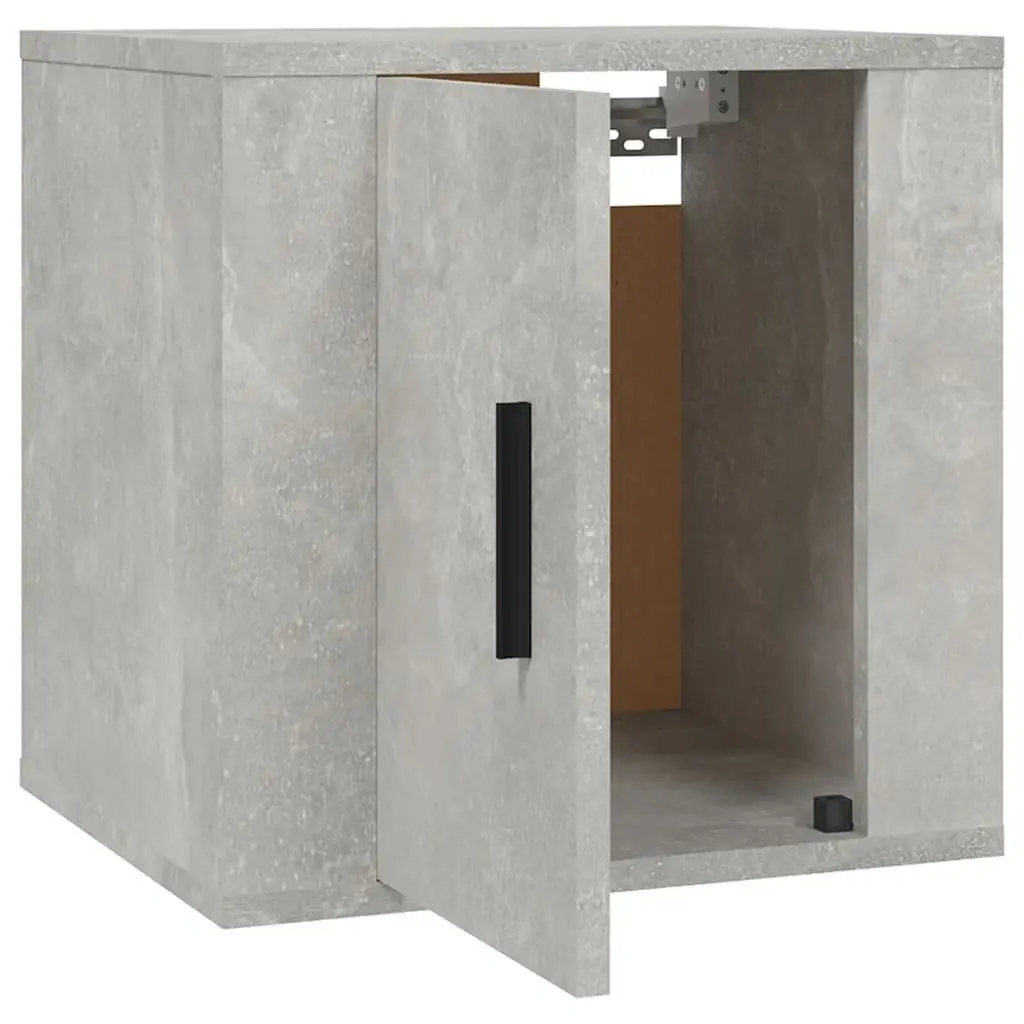Grey Concrete 40x34.5x40cm Wall Mounted Storage Unit TV Cabinet Organiser